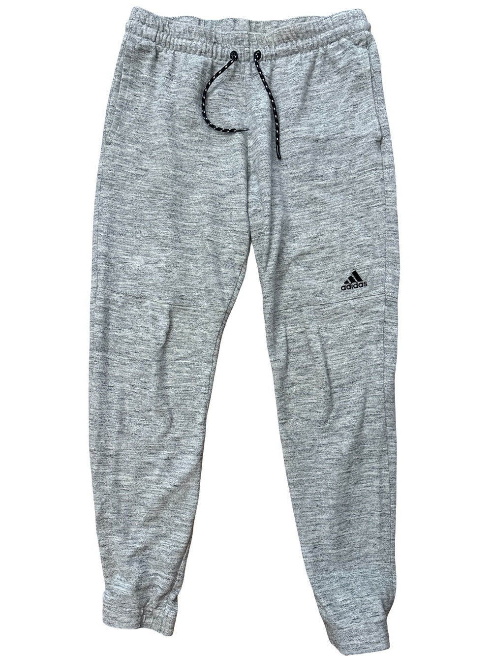 Adidas Men’s Size Medium Gray Jogger Sweatpants Logo Drawstring Stretch Athletic